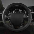 Microfiber Leather Steering Wheel Cover for Honda Accord,Civic,CR-V,HR-V,Pilot(Diamond-Pattern-Black-Standard Size)