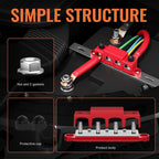 Bus Bar 12V 250A Power Distribution Block 4 x 3/8" Studs Marine Bus Bar 12 Volt Battery Busbar Terminal Block for Automotive, Car, Boat, Solar Wiring - Negative&Positive