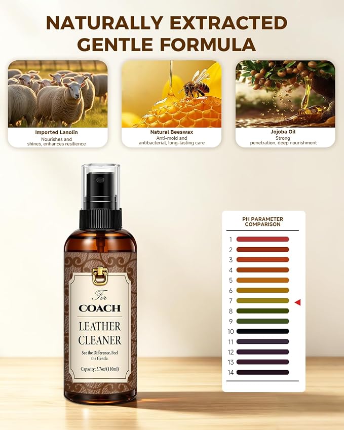 Leather Cleaner Set for Coach, Powerful Stain Removal with Gentle Care, Cleaning Kit for Coach Handbags, Wallets, Purses and Other Luxury Bags