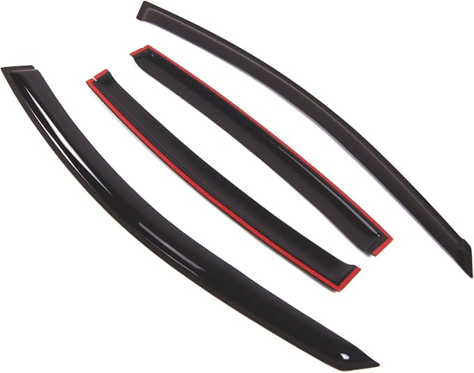 Outside Mount Window Vent Visors Rain Guards Compatible with Nissan Maxima Sedan 2004-2008 | Side Window Wind Deflectors Rain Shields | Smoke Tinted, 4 Pcs Set, DGWV-345