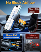YRU True Military-Grade [360° Rotation Suction] 2026 Ultimate Car Phone Holder Mount 【90+LBS Safest Strongest & Patent Certs】 Dashboard Windshield Vent for iPhone 17 16 Pro Max Samsung, Matt Black