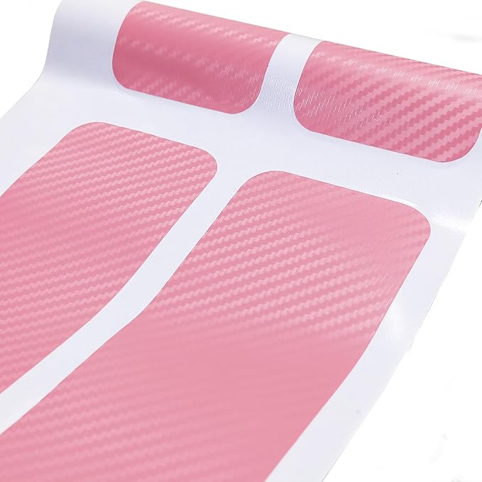 Car Door Sill Protector,3D Carbon Fiber Anti-Scratch Cover Strips,Universal Scuff Protective Door Threshold Edge Guard Vinyl Sticker for Car Truck SUV(4PCS,Pink)