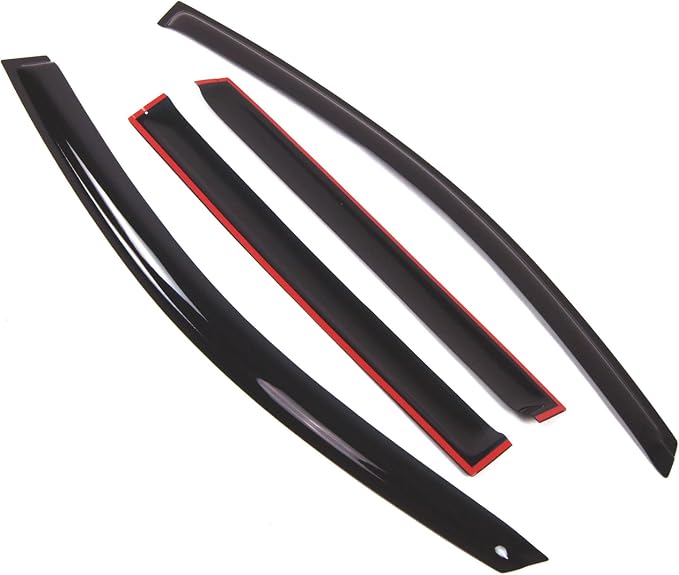 WD2-587 Dark Smoke 4 Pcs Set Window Visor (Outside Mount) Deflector Rain Guard Compatible with 2004-2010 Infiniti QX56