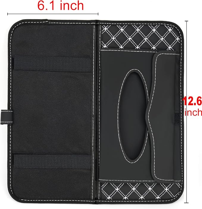 Car CD Holder Storage Case, Car Truck SUV Visor Organizer with Free Napkins, Personal Belonging and Registration, Document, Ticket Storage Pouch and 14 Pocket CD