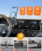 Car Phone Mount for 2025-2026 Toyota Camry 12.3-inch | 2025-2026 Toyota Camry MagSafe Strong Magnets Cell Phone Holder Accessories, One-Hand Operation 360° Rotation