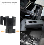 2-in-1 Car Cup Holder Expander with Phone Holder, Universal Cup Holder Adapter, Fits Yeti 14/24/36/46oz, Hydroflask 32/40oz & Large Water Bottles, Adjustable Base Fits Tesla, Truck, RV, SUV
