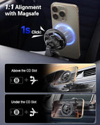 for MagSafe CD Slot Car Phone Holder, [Built-in Steel Plate] Universal Magnetic CD Player Cell Phone Mount, Adjustable Magnet CD Cellphone Cradle Fit for iPhone All Smartphones