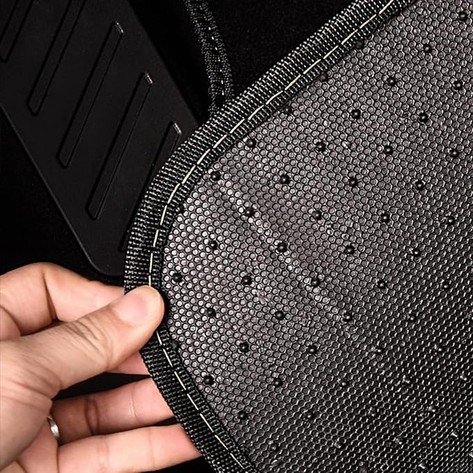 Waterproof Universal Fit Car Floor Mats, Faux Leather Car Carpet Mats, Black Car Mats with Anti-Slip Nibbs Backing & Driver Heel Pad Fit for SUV,Vans,sedans, Trucks,Set of 4pcs(All Black)
