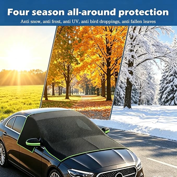 Windshield Cover All-Weather Front Car Sun Shade Snow Ice Cover Exterior Protector for Most Cars SUVs
