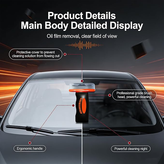 3 pcs Glass Oil Film Remover for Car, Removes oil film and Smudges, Automotive Oil Film Cleaning Brush for Car Windows, Handheld Glass Cleaning Board, Helps Improve Glass Clarity for Safe Driving