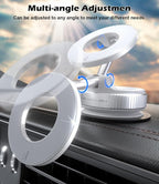 Car Phone Mount for Magsafe, 360° Adjustable Magnetic Phone Holder Foldable Suction Cup Phone Mount for Car/Gym/Mirror Mount for iPhone/Android, White