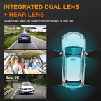 3 Channel Dash Cam, 4K+1080P+1440P Front Inside and Rear Car Camera, Free 128G Card, Triple Dash Camera Built-in WiFi GPS, HDR Night Vision, G Sensor, 170° Wide Angle, 24H Parking Mode