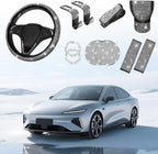 11PCS/Set Bling Car Accessories Set for Women, Rhinestone Vehicle Steering Wheel Cover Seat Belt Cushion Gear Shift Protector Cup Holder Coaster, Universal Automotive Accessories (White)