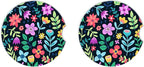 Cute Flowers Ceramic Cup Holders - Pack of 2, Keep Cup Holders Clean and Dry, Drink Cup Car Holder Coasters with A Finger Notch