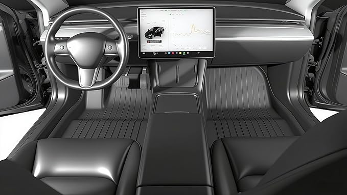Floor Mats for 2024-2025 2026 Tesla Model 3 Highland | 6-Piece Set Extra-Thick TPE All-Weather Floor & Cargo Liners | Pet & Child-Friendly Custom Fit Interior Accessories