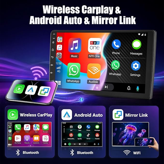 2G 64G for Hyundai Elantra 2011 2012 2013 Android Car Stereo, 9 Inch Touch Screen Car Radio with Wireless CarPlay Android Auto MirrorLink GPS WiFi FM HiFi Steering Wheel Control+AHD Backup Camera