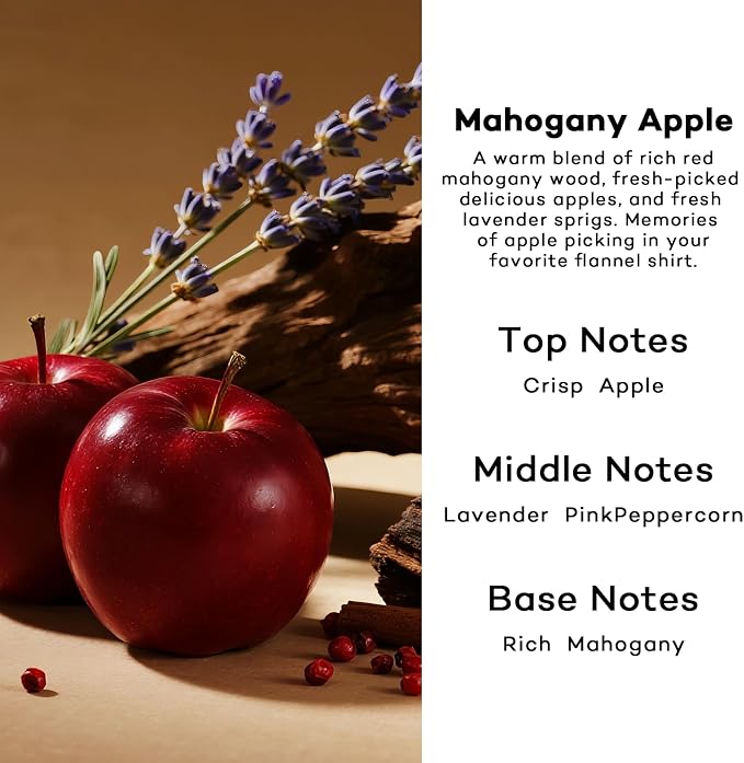 Car Air Freshener Diffuser 2 Pack Hanging Air Freshener Diffuser - Mahogany Apple Fragrance Oil Air D iffuser for Car, 45+ Days Long Lasting Fragrance Made in USA （MA112）