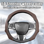 Mandark Car Steering Wheel Cover, Suede Sport Vehicle Steer Wheel Protector Fitting 15 Inch, Non-Slip Comfortable Automotive Interior Decoration Accessories, Universal for Most Cars (Coffee)