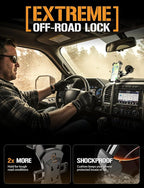 Mammoth Truck Windshield Phone Mount, Vibration Absorbing Car Phone holder with One-hand Quick Release, Double-ribbed Gooseneck, Expandable Claw Grip, 360 rotation, Extra Large Suction Cup