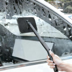 Car Windshield Cleaning Tool, Vehicle Window Glass Cleaner with 4 Reusable Microfiber Pads & Extendable Handle, Automotive Interior Windscreen Wash Kit, Universal for Most Vehicles