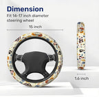 Mom Daughter Diaries Steering Wheel Cover, Non Slip Polyester Car Wheel Protector for Car SUV Truck, Universal 15 Inch