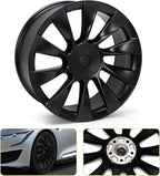 Replacement New 21'' x 9.5" 21 Inch Front Aluminum Alloy Wheel Rim Compatible with Model Y 2020 2021 2022 2023, OE Design Replacement, Alloy Replacement Wheel, Black