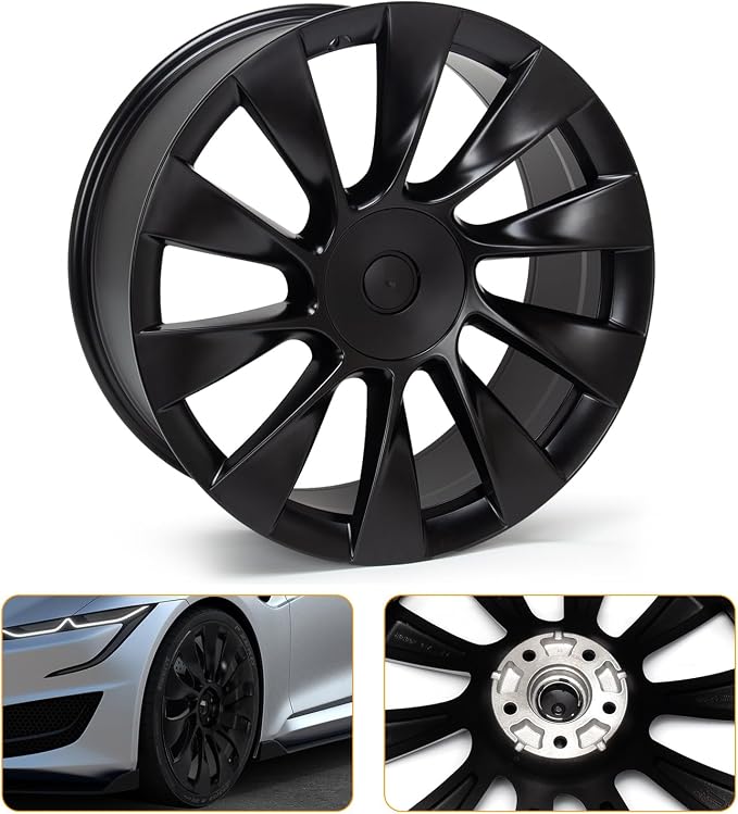 Replacement New 21'' x 9.5" 21 Inch Front Aluminum Alloy Wheel Rim Compatible with Model Y 2020 2021 2022 2023, OE Design Replacement, Alloy Replacement Wheel, Black