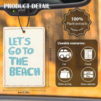 Blue Summer Beach Car Air Freshener 4 Pcs, Coastal Tropical Summer Ocean Hanging Air Freshener for Cars Closet Drawer Books, Girly Beachy Car Accessories for Women