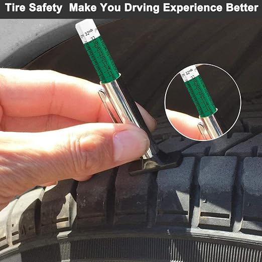 Tire Tread Depth Gauge,Tire Tread Gauge Color Coded,Tread Depth Gauge in 1/32 inch(Pack of 2)