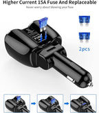 [2026 Upgraded] Cigarette Lighter Splitter, 180W 2-Socket Cigarette Lighter Adapter with Dual QC3.0 and 20W PD USB C Car Charger Splitter for GPS/Dash Cam/Laptop/iPad/iPhone 17/16/15/14/13/12