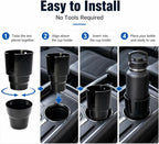 Car Cup Holder Expander for Large Bottles, Fits 32 oz to 40 oz Water Bottles and Handle Mugs, Secure Base for Most Vehicle Cup Holders, Durable ABS, Easy to Install, Durable ABS (Black)