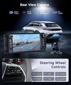 4G+128G Android Car Stereo for Jeep Wrangler 2007-2018 & Jeep Compass 2011-2015 with Wireless CarPlay Android Auto, 7 Inch Car Radio GPS Navigation WiFi SWC Bluetooth FM with Backup Camera