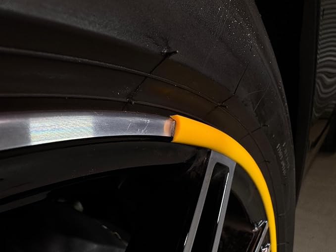 Rim Protector Kit for Car Wheels – Alloy Wheel Guard Strip Kit Fits up to 21" Rims | Set of 4 Rim Protectors | Easy to Install Curb Rash Defense for Rims (Yellow)