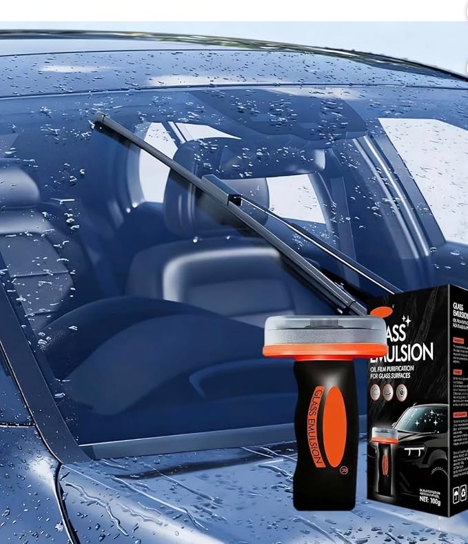 Glass Car Windshield Cleaner, 100g, Decontamination Stains Removal, 2X Effect, Rainproof Anti-Fogging Coating