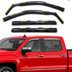 in-Channel Car Window Visor Rain Guards Vent Deflectors for 09-18 Dodge Ram 1500 Crew Cab, 2010-2024 Ram 2500 & 3500 Crew & Mega Cab, 2019-2023 Ram 1500 Classic Crew Cab, Wind Sun Shade Dark Smoke