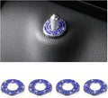 4 Pcs Bling Car Inner Door Lock Covers, Crystal Pull Rod Bolt Stickers, Sparkly Rhinestones Auto Door Bolt Decorations, Vehicle Lock Pin Cap Decors for C Class C200L GLC260 C260L (Blue)