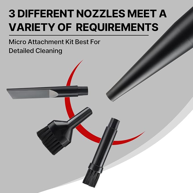 Micro Cleaning Nozzle Kit, 1-1/4" Detailed-Cleaning Attachments for Compact Wet Dry Shop Vacuum, Storage Bag Included, 6 Pieces