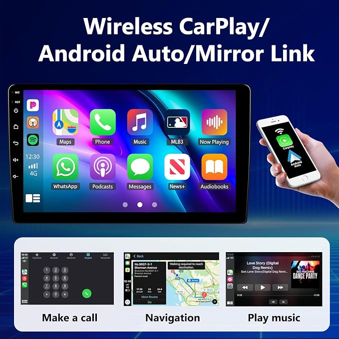 [4+64G] 8-Core Qualcomm Android 15 Car Radio Stereo for Mazda 3 2009-2013 | 9 Inch Car Radio with Wireless Carplay&Android Auto Mirror Link Bluetooth 5.1 FM/RDS DSP WiFi GPS SWC