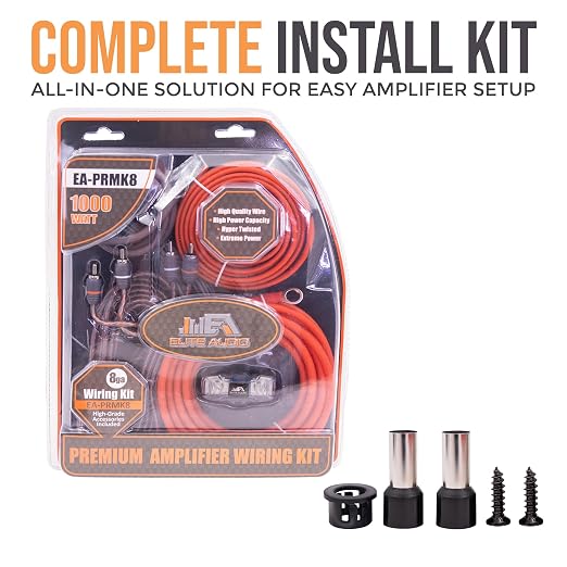 8 Gauge Amplifier Wiring Kit, 1000W CCA Amp Install Kit – EA-PRMK8
