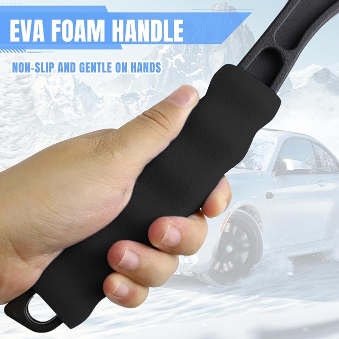 Snow Brush & Ice Scraper, 2 in 1 Detachable Ice Scrapers for Car Windshield Window, Heavy Duty Vehicle Snow Removal Tool with Grip Handle for Cars Trucks SUVs, Winter Car Accessories (Black)