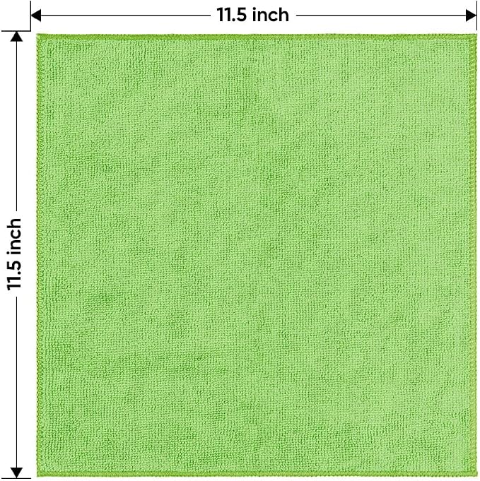Green Microfiber Cleaning Cloth 20 Pack 11.5 x 11.5 Inch Microfiber Towels for Cars Ultra Absorbent Cleaning Rags Lint Free Cleaning Towels for Household Kitchen, Window Car