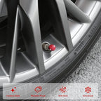 4 Pack Handmade Crystal Rhinestone Car Tire Valve Stem Caps, Universal Fit for Cars, Trucks, Motorbikes - Red