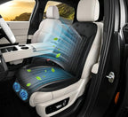 Cooling Car Seat Cover Front Driver Seat,Universal 12V Ventilated Car Seat Cushion with Smart Auto On/Off, Breathable Mesh & Leather AC Seat Protector, Cooling Fan Seat Cover for Car SUV Truck,Black