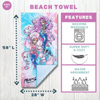 Mermaze Super Soft Cotton Bath/Pool/Beach Towel, 58 in x 28 in, (Official Mermaze Product) by