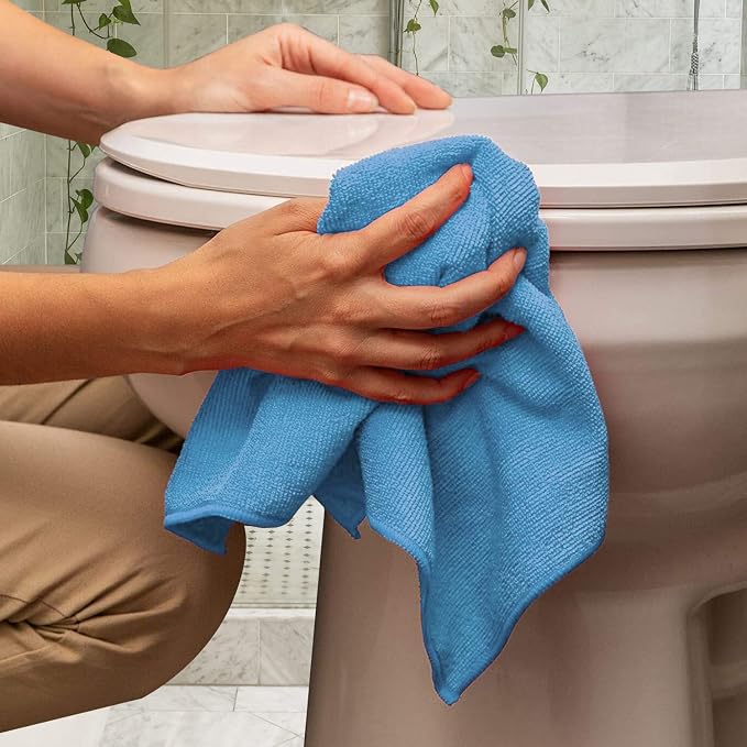 Microfiber Cleaning Cloths (Value Pack of 36) - Size 16 x 16 Inches, Highly Absorbent Cleaning Rags, Lint Free, Reusable and Washable, Microfiber Towels for Cars