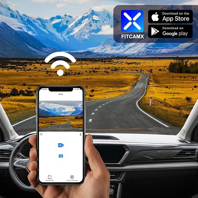 4K Dash Cam Suitable for VW Taos 2022-2026 (HD2-D5100) S SE Black SEL, OEM Factory Look, 2160P UHD Video, Built-in WiFi & APP, Loop Recording, Parking Sensor, Easy to Install, 64GB Card