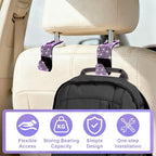 6 Pack Bling Car Seat Headrest Hooks, Rhinestone Purse Hook for Car, Universal Storage Organizer for Handbag Grocery Bags Coats, Bling Car Accessories for Women (Bling Purple)