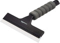 All-Purpose Window Squeegee with Handle for Car Windshield, Shower, Glass, Mirror Cleaning, Silicone Rubber Blade, Streak-Free Results, Lightweight, Black, 8-inch