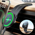 15W Only for iPhone MagSafe Car Mount Charger, 360% Adjustable Aluminum Alloy Arm, Relocatable Car Phone Holder, Magnetic Wireless Fast Charging, Cell Phone Holder for All Car Models, Black