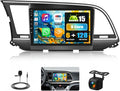 [6+128G] 8-Core Android 15 Car Stereo for Hyundai 2016-2018 with Wireless Carplay&Android Auto,9 Inch Car Radio with Mirror Link Bluetooth FM/RDS WiFi GPS SWC Dual USB+AHD Backup Camera